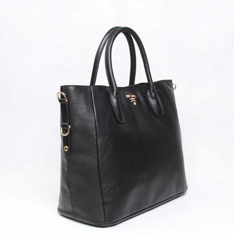 2014 Prada original grainy calfskin tote bag BN2537 black